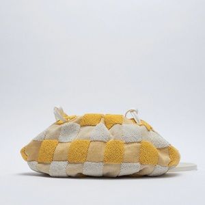 ZARA GINGHAM BEADED CROSSBODY BAG, NWT